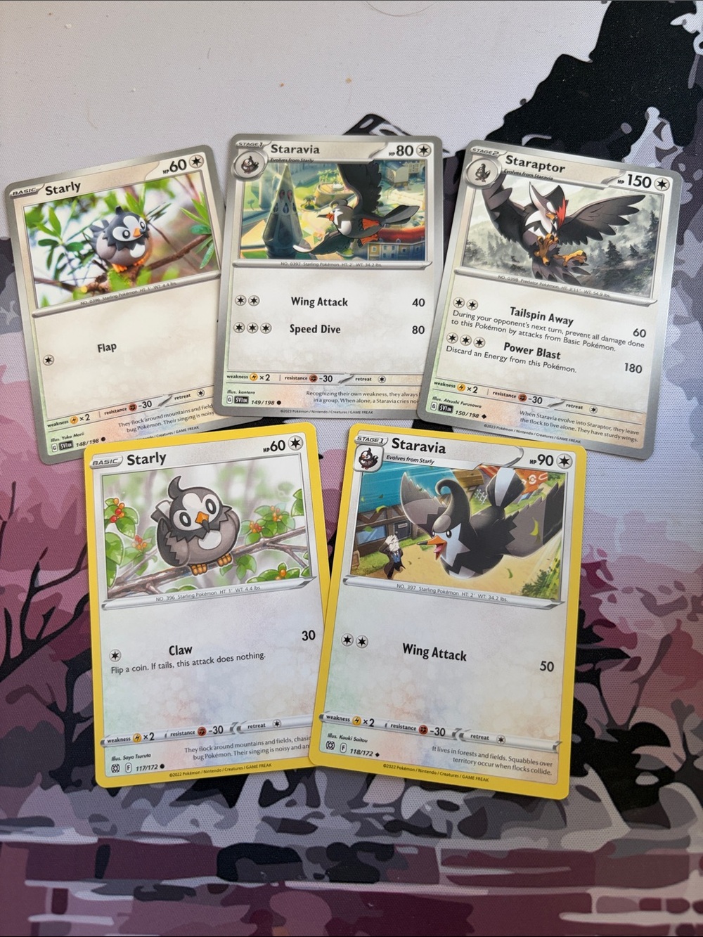 Starly Staravia Staraptor Evolution Lot | Brilliant Stars + Scarlet & Violet